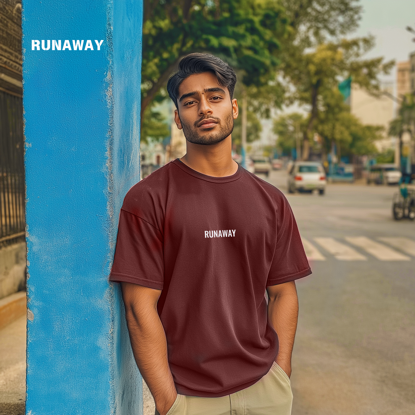 Runaway - Oversized T-shirt (Burgundy)